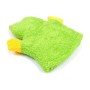 כפפה מעוצבת עם ספוג לרחיצת תינוקות באמבטיה - צורת צפרדע ירוקה