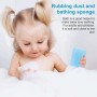 ספוגית לתינוקות נעימה למגע מקרצפת ומנקה - בצבע כחול