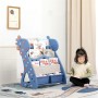 כוננית מעוצבת להנחת ספרים ומשחקים לילדים חמש קומות - צבע כחול