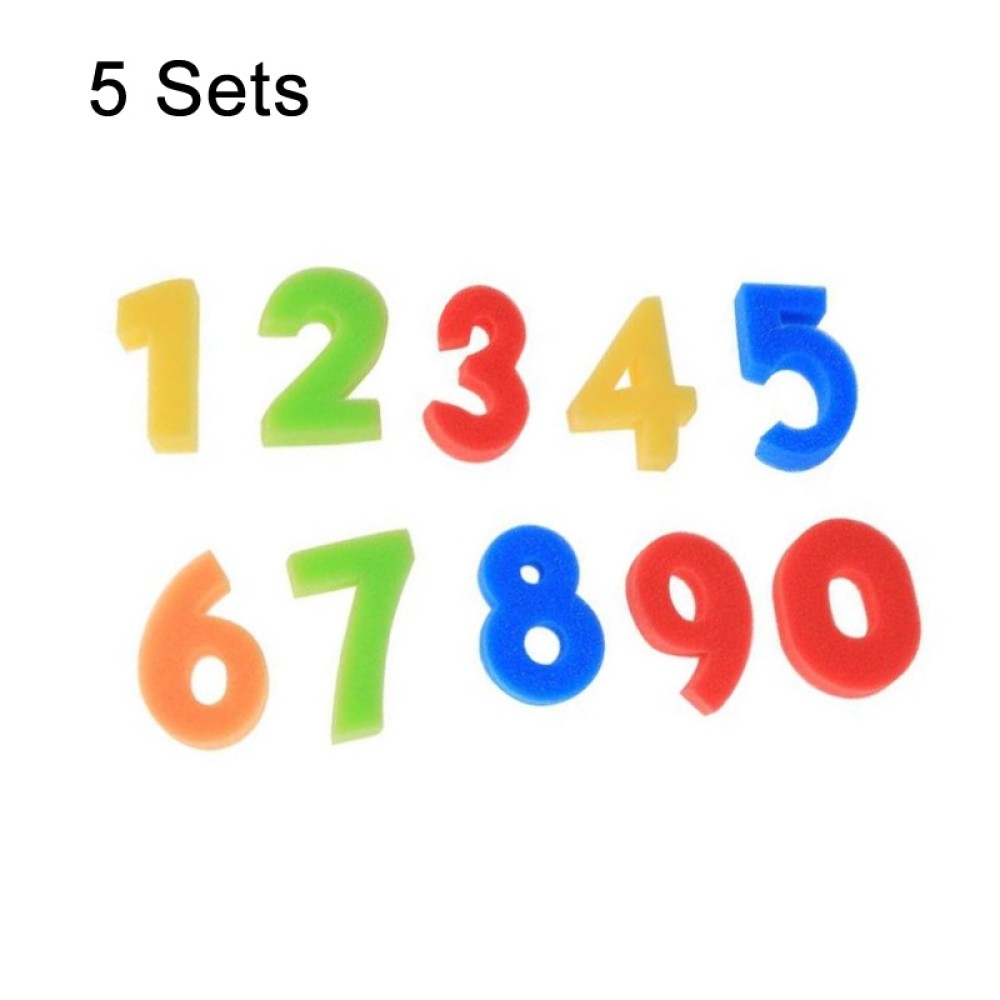 סט 5 יחידות של ספוג בצורת מספרים 0-9 להכנת יצירות לילדים במגוון צבעים