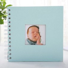 אלבום תמונות מעוצב לתינוקות עם 20 עמודים - 6 אינץ צבע כחול