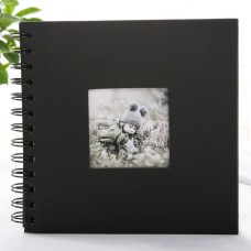 אלבום תמונות מעוצב לתינוקות עם 20 עמודים - 6 אינץ צבע שחור