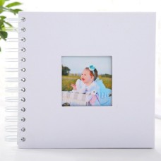 אלבום תמונות מעוצב לתינוקות עם 20 עמודים - 6 אינץ צבע לבן