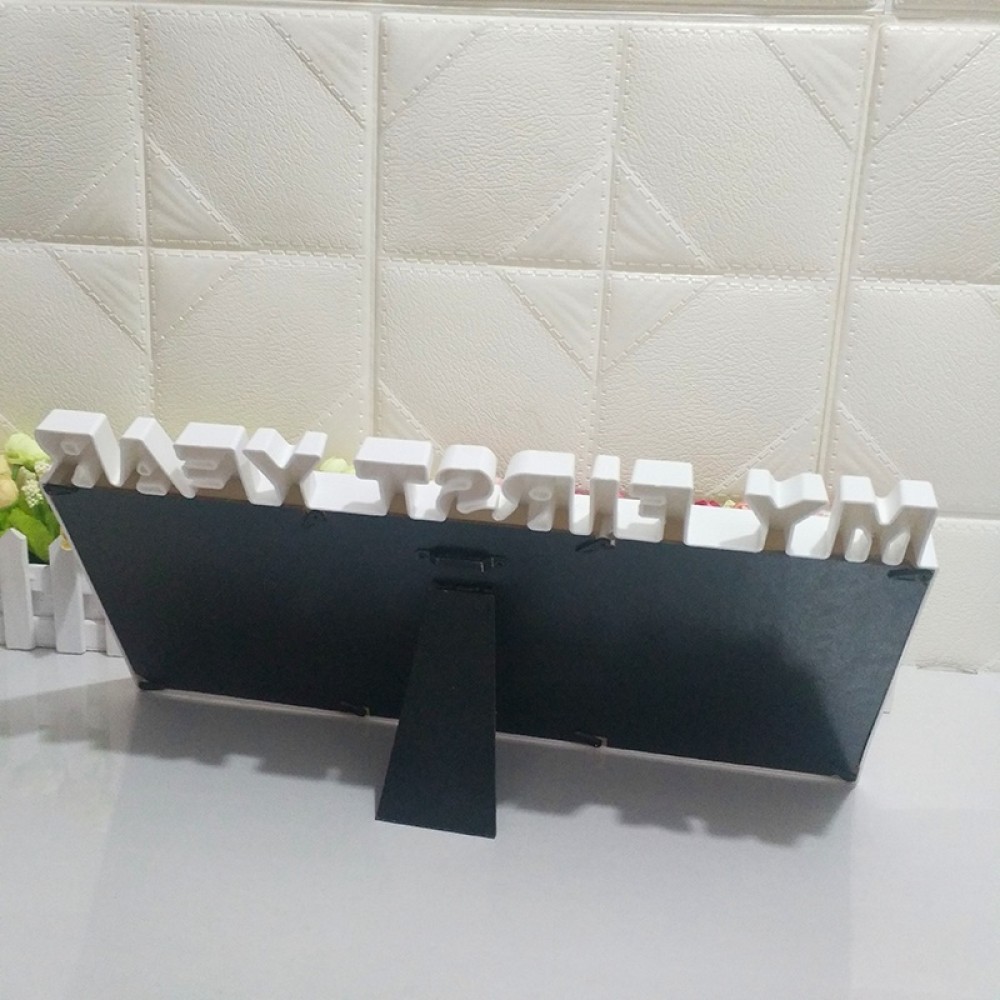 מסגרת מעוצבת למזכרת 12 חודשי התפתחות של תינוק - צבע כחול