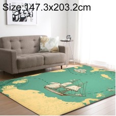 שטיח מעוצב וקטיפתי לחדרי ילדים בסגנון סירת מפרש גודל: 147.3x203.2 ס