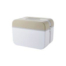 קופסת אחסון דו קומתית נסגרת למגוון שימושים בצבע קפה גודל L