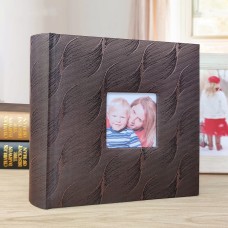 אלבום תמונות משפחתי מעוצב עם כריכה קשיחה 200 כיסים - צבע חום