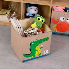 קופסת אחסון מעוצבת מכותנה לחדר ילדים רב תכליתית - סגנון תנין