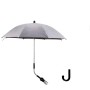 מטרייה ניידת לעגלת תינוק וטיולון להגנה מפני תנאי מזג האוויר וקרינה UV - צבע אפור
