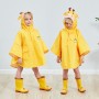 פונצ'ו מעוצב מעיל גשם עם גלימה לילדים וילדות בסגנון תלת מימד - צבע צהוב גודל M