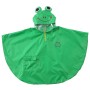 פונצ'ו מעוצב מעיל גשם עם גלימה לילדים וילדות בסגנון תלת מימד - צבע ירוק גודל M