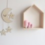 קישוט דקורטיבי מעץ לתלייה בחדרי הילדים בסגנון ירח וכוכבים
