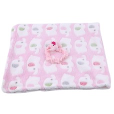שמיכה רכה ונעימה במיוחד לתינוקות בצורת פיל - צבע ורוד