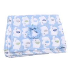 שמיכה רכה ונעימה במיוחד לתינוקות בצורת פיל - צבע כחול