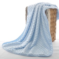 שמיכה מפנקת ורכה לתינוקות דו שכבתית לעונות מעבר - צבע כחול