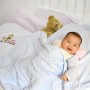 שמיכה מפנקת ורכה לתינוקות דו שכבתית לעונות מעבר - צבע כחול
