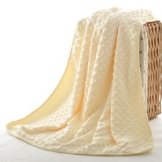 שמיכה מפנקת ורכה לתינוקות דו שכבתית לעונות מעבר - צבע צהוב