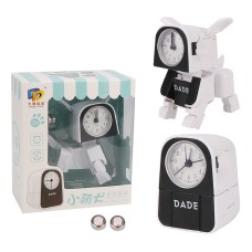שעון מעורר מעוצב לילדים בסגנון רובוט - צבע לבן