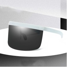משקפי שמש עם מסגרת גדולה מעניקים הגנה מלאה UV לילדים - לבן אפור