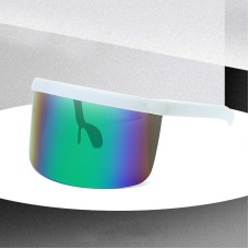 משקפי שמש עם מסגרת גדולה מעניקים הגנה מלאה UV לילדים - לבן ירוק
