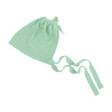 כובע אלסטי מפנק לתינוק עם שרוך לקשירה - צבע ירוק בהיר