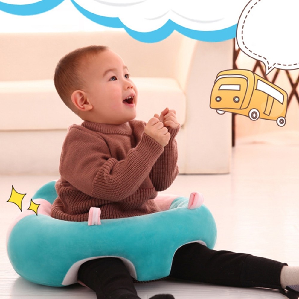 כיסא מפנק לתינוקות עשוי מקטיפה לישיבה נוחה - צבע כחול