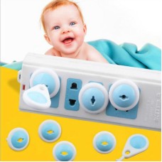 סט 6 יחידות מגני שקעים לשמירה על בטיחות התינוקות - צבע כחול