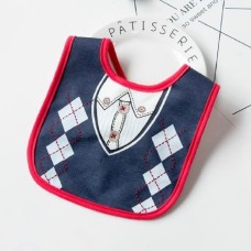 סינר מעוצב לתינוקות בסגנון חליפה עם עניבה עמיד נגד מים - צבע כחול