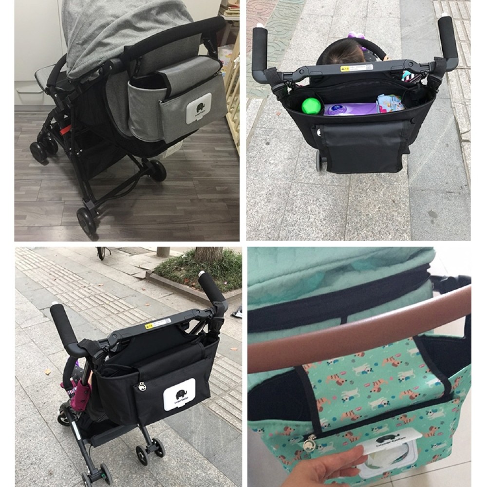 תיק החתלה לעגלת תינוק נוח ורב שימושי לתלייה בסגנון כלבלבים