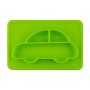 צלחת סיליקון מעוצבת לילדים בסגנון מכונית - צבע ירוק