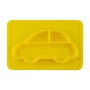 צלחת סיליקון מעוצבת לילדים בסגנון מכונית - צבע צהוב