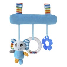 מובייל מקושט עם רעשן למיטת תינוק בסגנון פיל - צבע כחול
