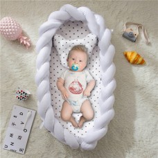 מגן למיטה לתינוקות רכים עד גיל שנה מבד כותנה נעים - לבן