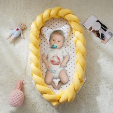 מגן למיטה לתינוקות רכים עד גיל שנה מבד כותנה נעים - צבע צהוב