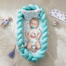 מגן למיטה לתינוקות רכים עד גיל שנה מבד כותנה נעים - צבע טורקיז