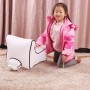 כורסא מתנפחת ומפנקת לחדר הילדים עשויה מניילון עם משענת - צבע לבן