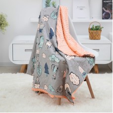 שמיכה מקושטת מכותנה למיטת תינוק - מעוצבת בסגנון מאויר