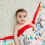 שמיכה מקושטת מכותנה למיטת תינוק - מעוצבת בסגנון חד קרן