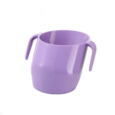 כוס שתייה לתינוקות עם ידיות אחיזה צורה אלכסונית - צבע סגול