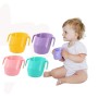 כוס שתייה לתינוקות עם ידיות אחיזה צורה אלכסונית - צבע ירקרק