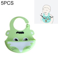 סינר סיליקון לתינוקות גמיש ואטום נגד מים - סגנון שועל ירוק