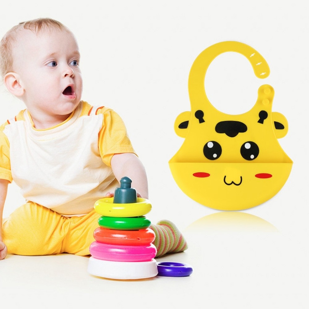 סינר סיליקון לתינוקות גמיש ואטום נגד מים - סגנון דוב ירוק