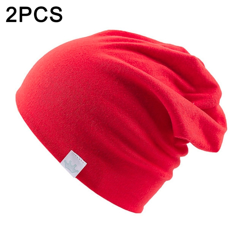 2 יחידות כובע כותנה מפנק לתינוק מתאים לימי החורף - אדום