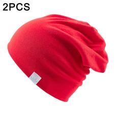2 יחידות כובע כותנה מפנק לתינוק מתאים לימי החורף - אדום