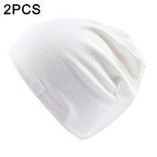 2 יחידות כובע כותנה מפנק לתינוק מתאים לימי החורף - לבן