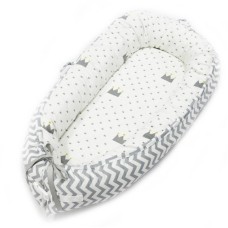 מיטת תינוק נשלפת רכה ובטוחה עשויה מכותנה רב שימושית - בסגנון כתר