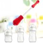 מברשת ניקוי סיליקון עמידה עם ידית מסתובבת 360 לניקוי בקבוקי תינוקות - צבע אדום