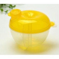 קופסת אחסון פורמולה לתינוק עמיד נגד דליפות 3 תאים נפרדים - צבע צהוב