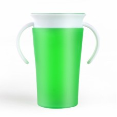 כוס שתייה מסתובבת 360 לתינוקות עם ידיות כפולות לאחיזה נוחה - צבע ירוק