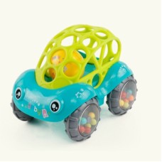 משחק לתינוקות מכונית פלסטיק רכה משולבת עם כדורים צבועניים - צבע ירוק